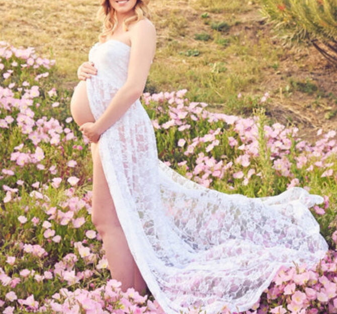 Couples Maternity Photography Lace Dress Props Maxi Maternity Gown Fancy shooting photo summer pregnant dress Plus Size 5