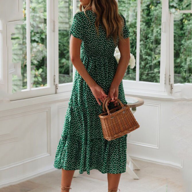 Vestidos Vintage Vintage Print Puff Sleeve summer Beach sweet dresses Casual Square collar floral maxi long dress 2022 festa 3